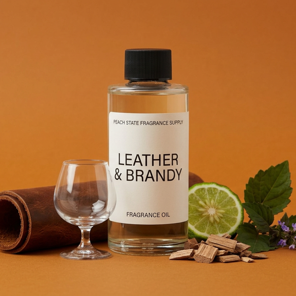 Leather & Brandy Fragrance Oil - Bergamot, Citrus | Peach State Fragrance Supply